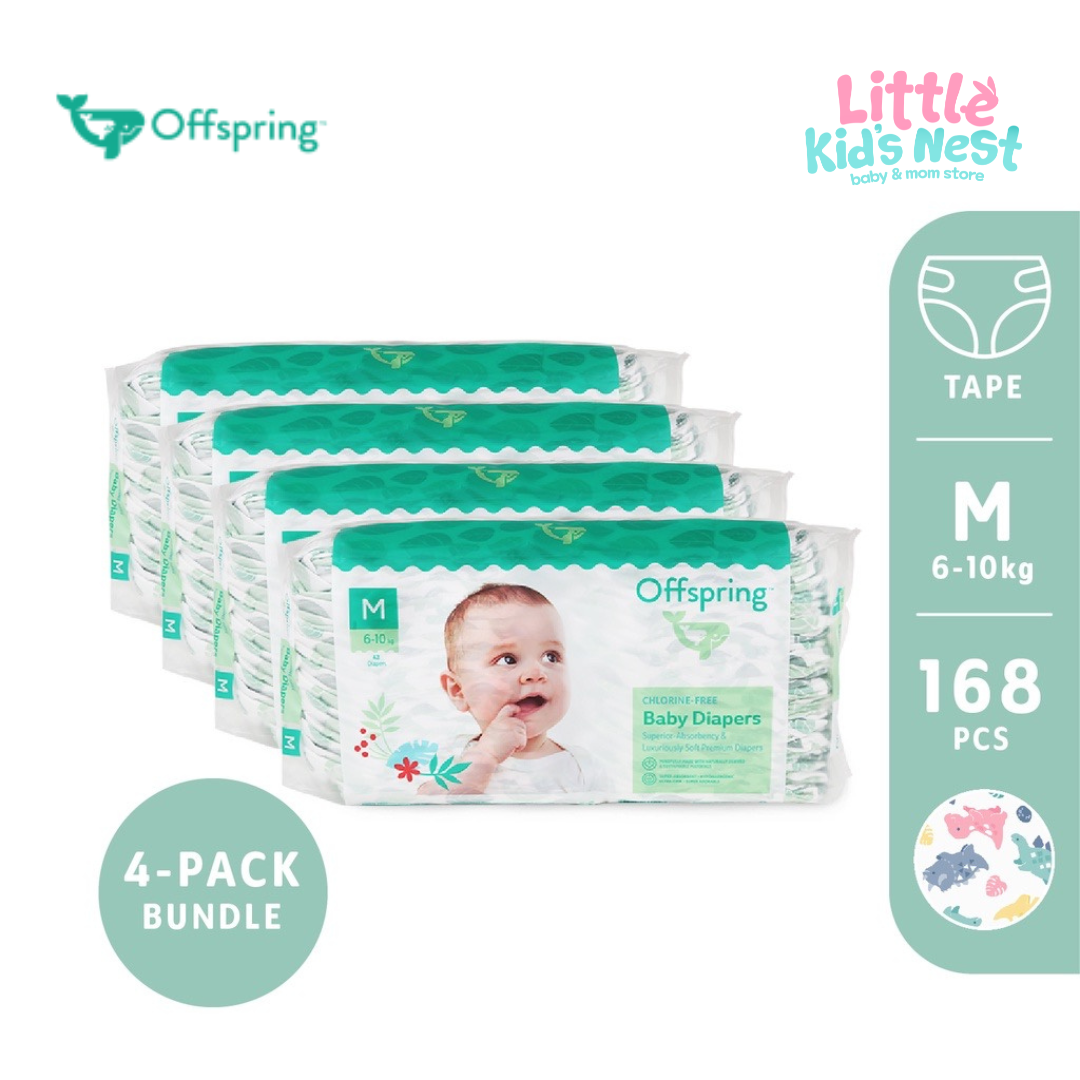 Offspring Fashion Tape Diapers M46 (4Pack Bundle)